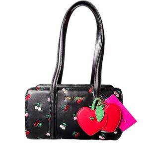 Betsey Johnson Black Bag with Cherry Accents